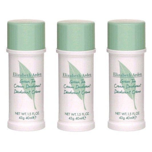 Green Tea by Elizabeth Arden, 3x1.5oz (4.5oz total) Cream Deodorant women